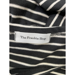The Frankie Shop 'Tilla' White Cropped Striped Cotton-Jersey Top Size XS