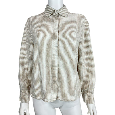 Reformation Oversized Beige Andy Button Up Shirt Size XS