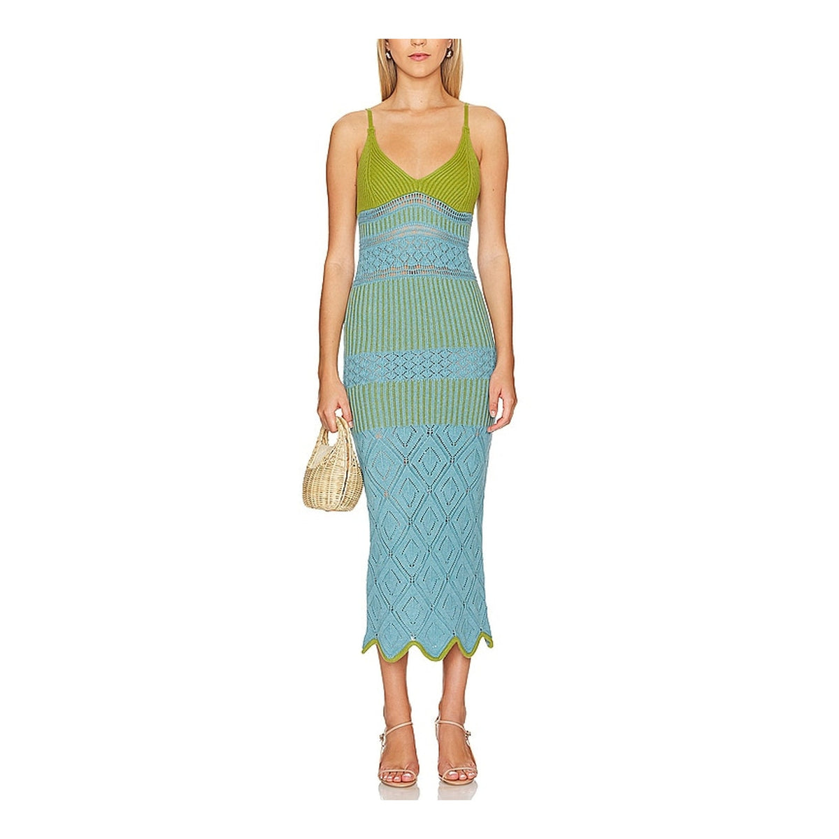 Misa Los Angeles Knit Blue Sezen Size S Dress
