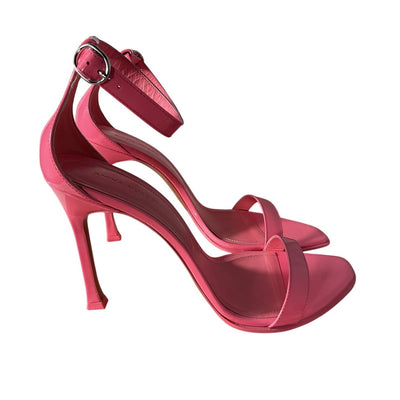 Amina Muaddi Patent Pink Kim Sandal Size 39.5/ US 9.5