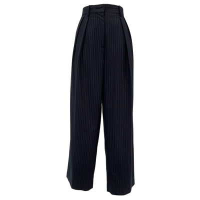 The Frankie Shop 'Tansy' Blue Polyester Pleated Trousers Size L