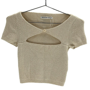 Alexanderwang.T Textured Beige Cutout Knit T-Shirt Size XS