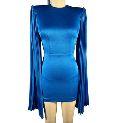 Alex Perry Sleek Blue Jameson Diamond Back Mini Dress Size US 0 / UK 4