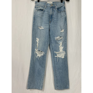 Slvrlake London High Rise Blue Cotton Straight Denim Jean Size 24