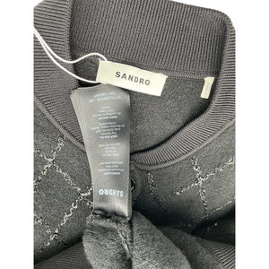 Sandro Sequined Black Coatigan Sweater Size S
