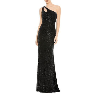 Mac Duggal Elegant Black One Shoulder Gown Size 0