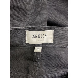 Agolde 'Cherie' Black Cotton High Rise Straight Jean Size 26