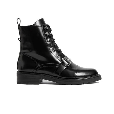 Allsaints Polished Black Donita Boots Size 38 EU / US 8