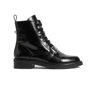 Allsaints Polished Black Donita Boots Size 38 EU / US 8