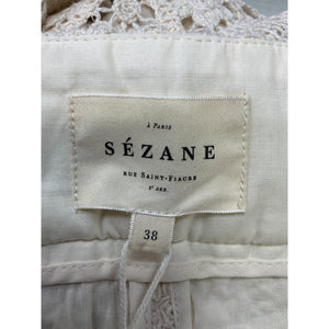Sézane 'Fausto' Cream Cotton Trousers Size 6 - NWT