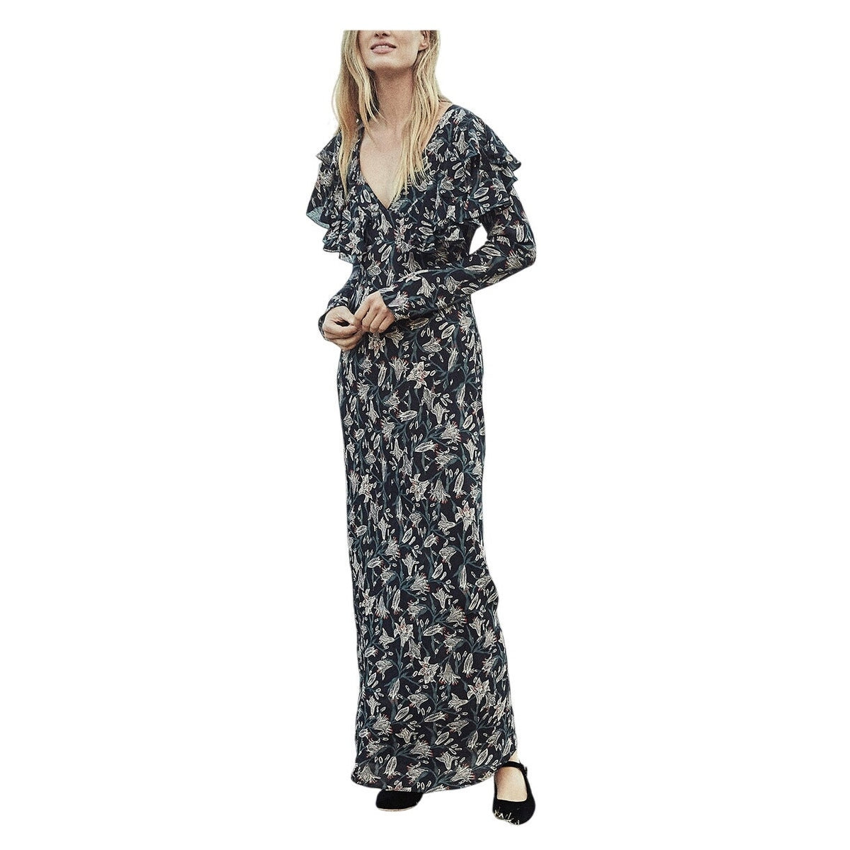 Dôen 'Whistler' Black Viscose Dress Size S