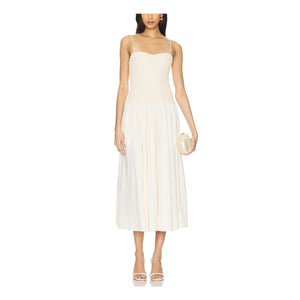 Lpa Smocked Beige Stacci Dress Size M