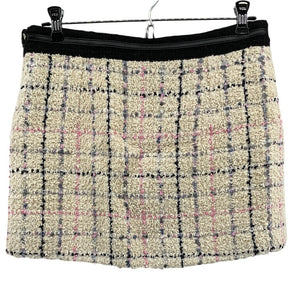 Gucci Textured Ivory Tweed Check Mini Skirt Size US 6 / IT 42