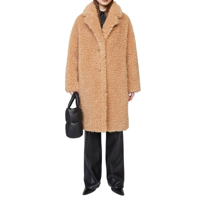 Stand Studio Plush Beige Anika Coat Size EU 34/US 2