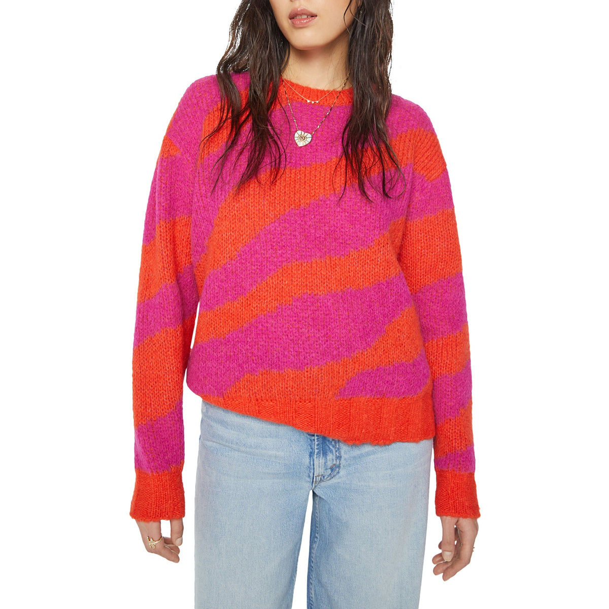 Mother Cozy Multicolor Biggie Stripe Size M Sweater