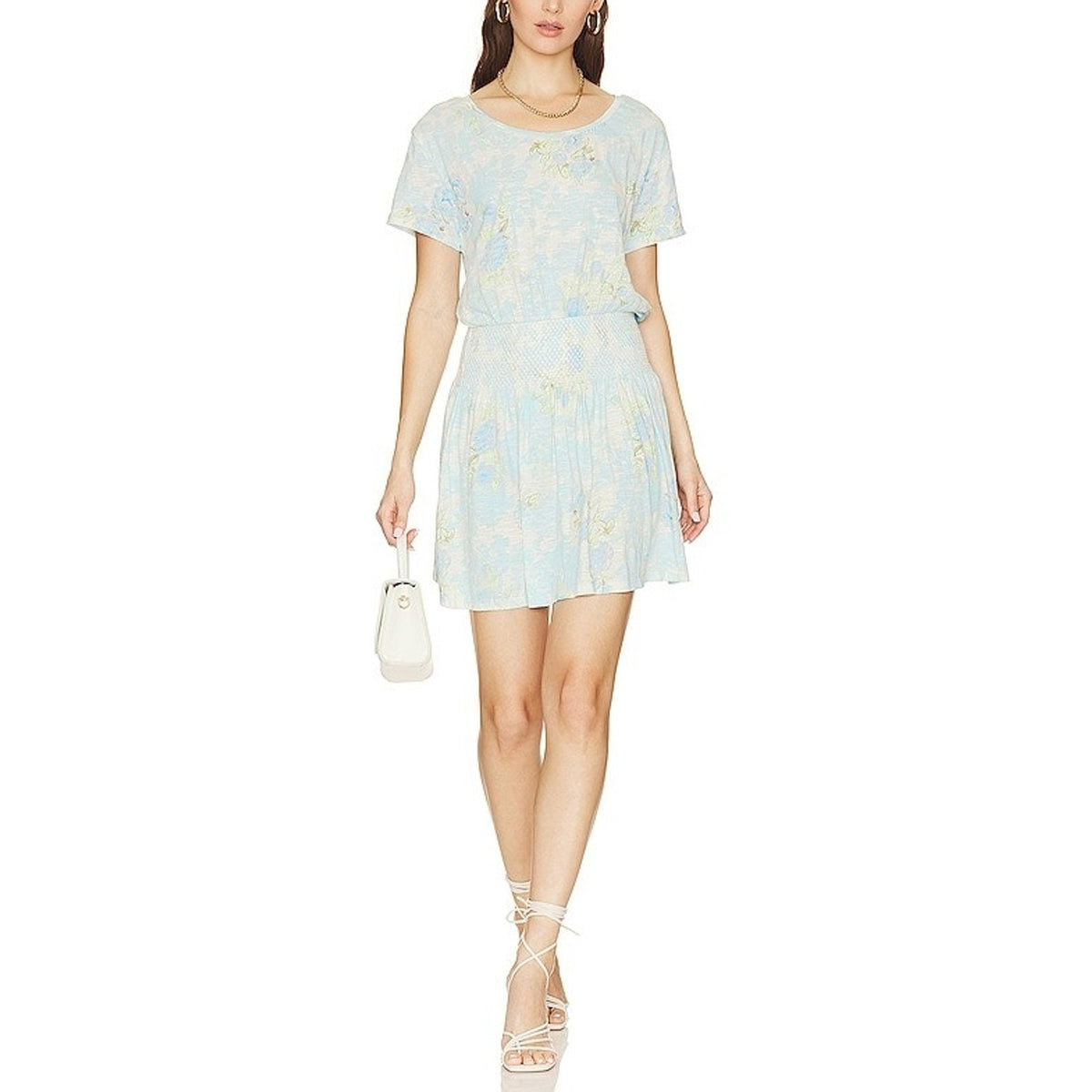 Loveshackfancy Floral Baby Blue Promise Amore Dress Size S