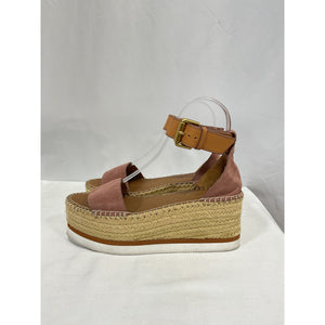 See By Chloé 'Glyn' Pink Leather  Platform Sandal Size 6