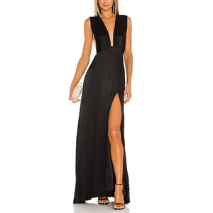 Sau Lee Satin Black Genevie Gown Size 4