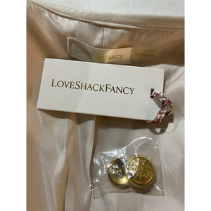 Loveshackfancy Cropped Cream Xander Leather Jacket Size 4 NWT