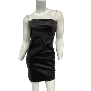 Sprwmn Sleek Black Strapless Mini Dress Size M