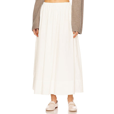 Helsa Crisp White Poplin Midi Skirt Size XS