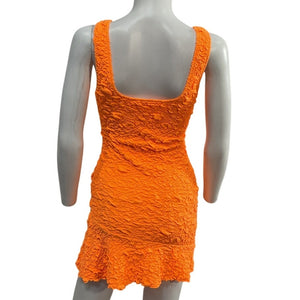 Loveshackfancy Smocked Neon Tangerine Bartlette Dress Size S
