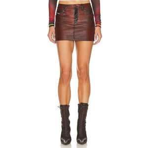 Diesel Sleek Red Kin Mini Skirt Size 36 / US 2 NWT