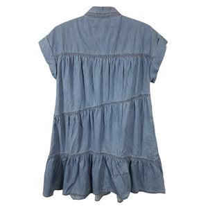 Veronica Beard Tiered Mid Denim Harrow Mini Size 2 Dress