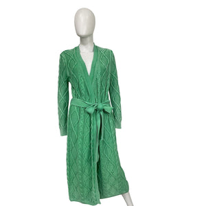 Ser.o.ya Cable Knit Green Josefina Size M / L Cotton Cardigan