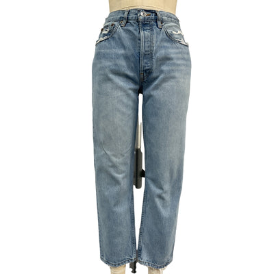 Re/Done Rigid Blue Stove Pipe Denim Jeans Size 28