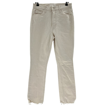 Mother Classic Beige Dazzler Ankle Fray Denim Jeans Size 28