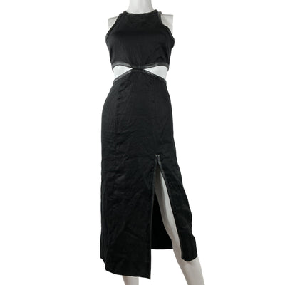 Staud Cutout Black Delamore Midi Dress Size 00