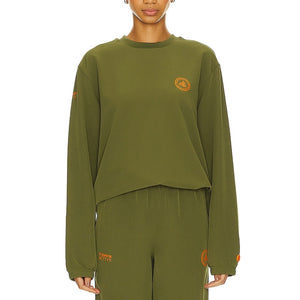 7 Days Active Performance Pesto Tech Crewneck Sweatshirt Size L NWT