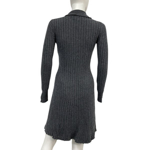 Hatch Ribbed Storm Grey Addie Polo Sweater Dress Size 1