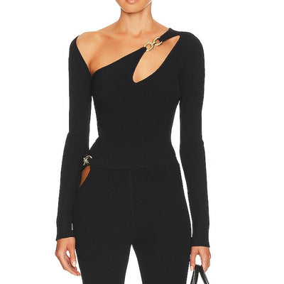 Nicholas Asymmetrical Black Falda Top Size S