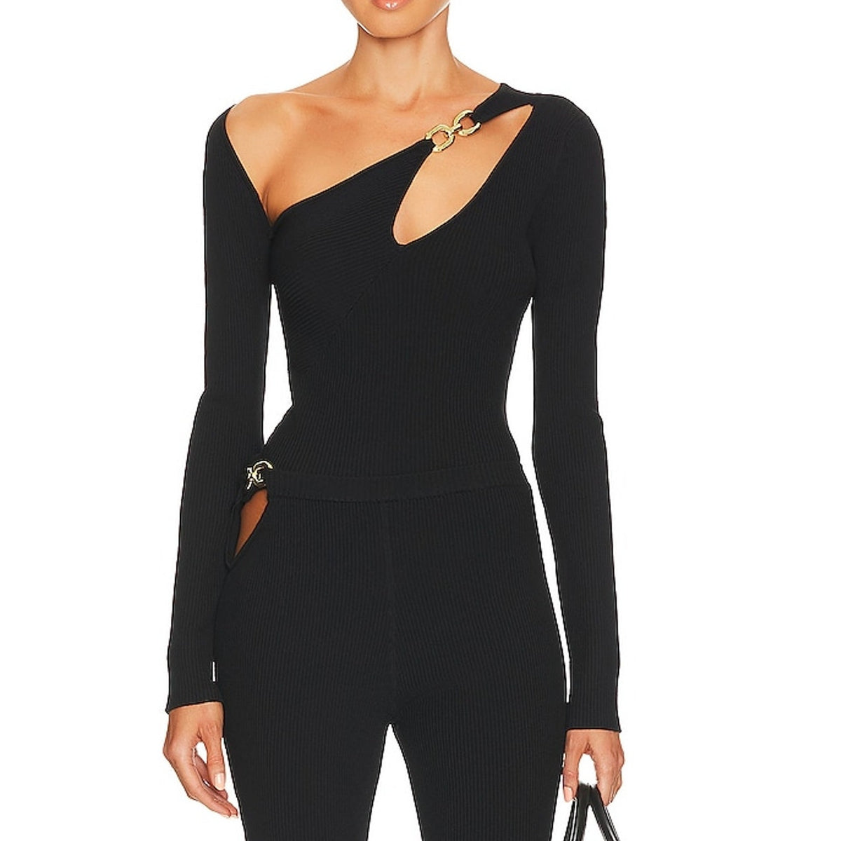Nicholas Asymmetrical Black Falda Top Size S