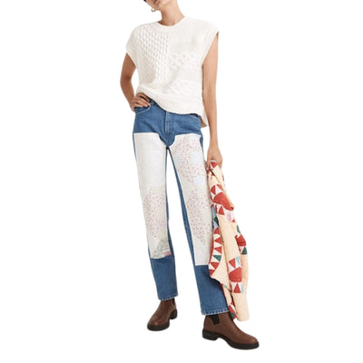 Madewell Artisanal Dark Rinse Quilt Panel Denim Jeans Size 10