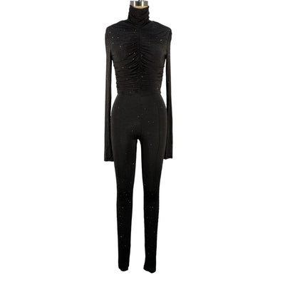 Alex Perry Embellished Black Cove Jumpsuit Size UK  8 / US 4