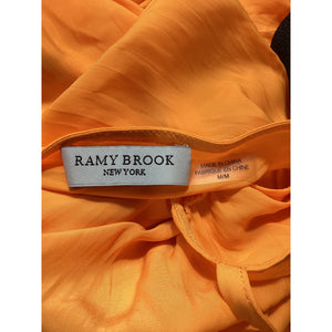 Ramy Brook 'Bambi' Orange V Neck Smocked Tiered Mini Dress Size M - NWT