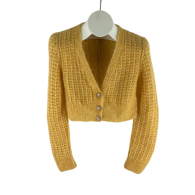 Anna October Cropped Yellow Zoey Cardigan Size XS