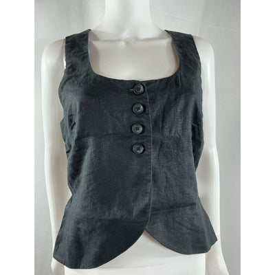 Faithfull The Brand 'Stanze' Black Linen Vest Size 6