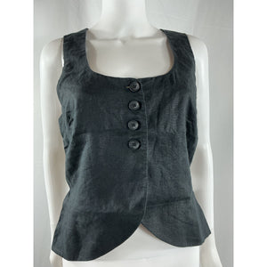Faithfull The Brand 'Stanze' Black Linen Vest Size 6