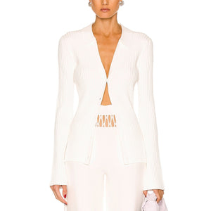 Helmut Lang Slim White Linear Rib Top Size XS