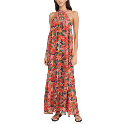 Solid & Striped Floral Multicolor Viv Halter Maxi Dress Size S