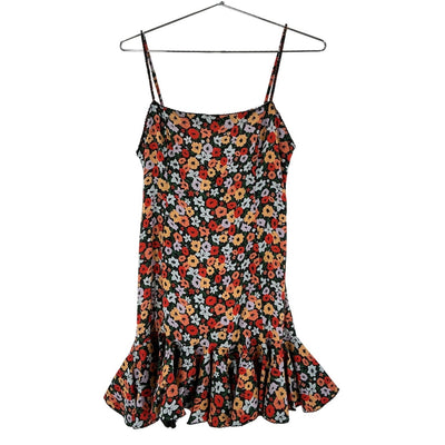Agua Bendita Ruffled Multicolor Tumbao Mini Dress Size S