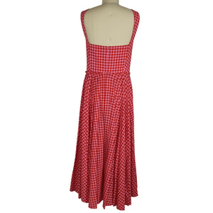 Lela Rose Featherweight Cherry Gingham Square Neck Midi Size 14 Dress