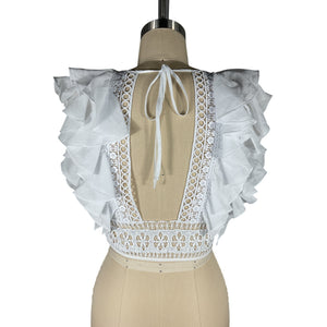 Charo Ruiz Ruffled White Nico Size XS Top