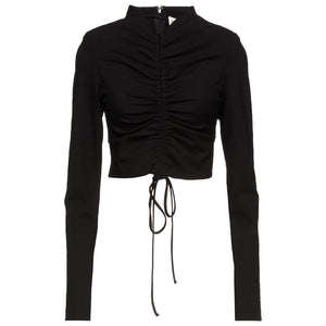 Nicholas Ruched Black Fleur Top Size Us 8