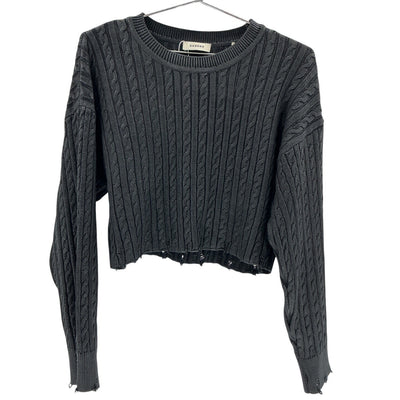 Sandro Textured Black Cropped Sweater Size 1