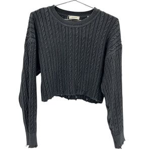 Sandro Textured Black Cropped Sweater Size 1